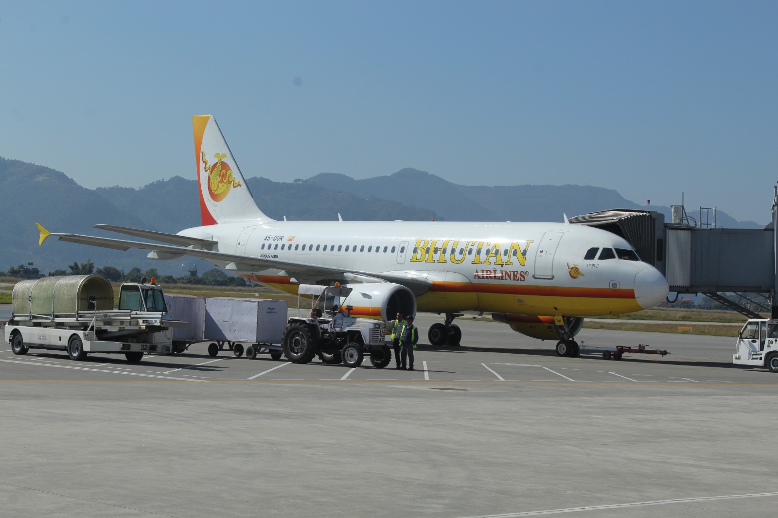International Bhutan Airlines Charter flight at Pokhara International Airport